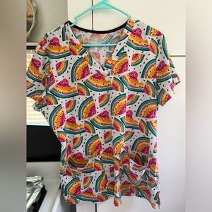 Med Couture Watermelon Scrub Top